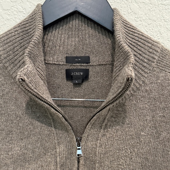 J Crew Men's Brown Half-Zip Sweater slim Large - Picture 7 of 10